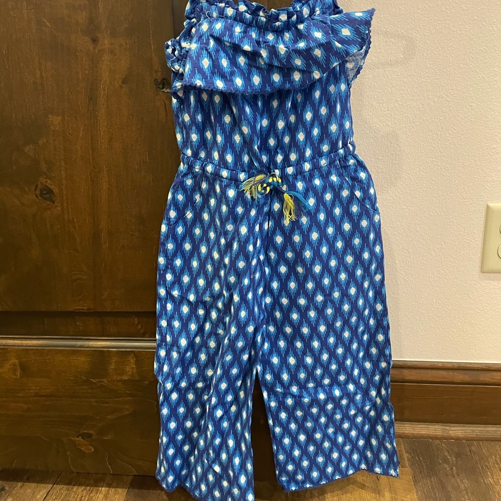 Mini Boden Blue and white jumpsuit